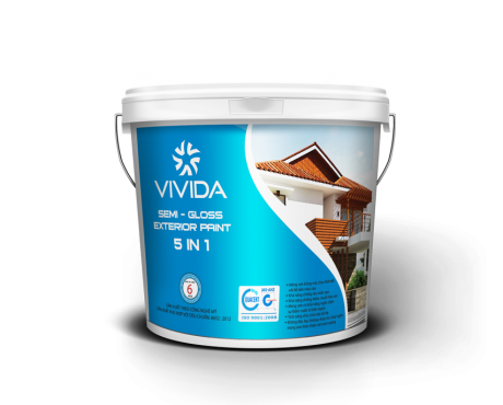 Semi – Gloss Exterior Paint 5 in 1