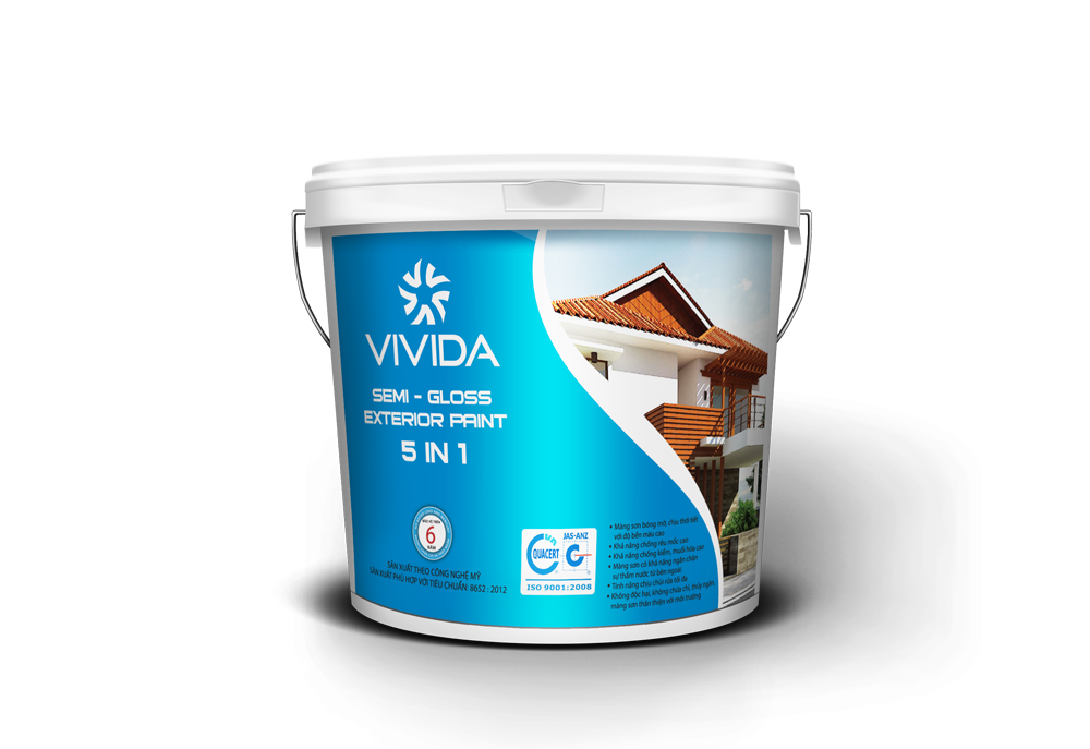 Semi – Gloss Exterior Paint 5 in 1